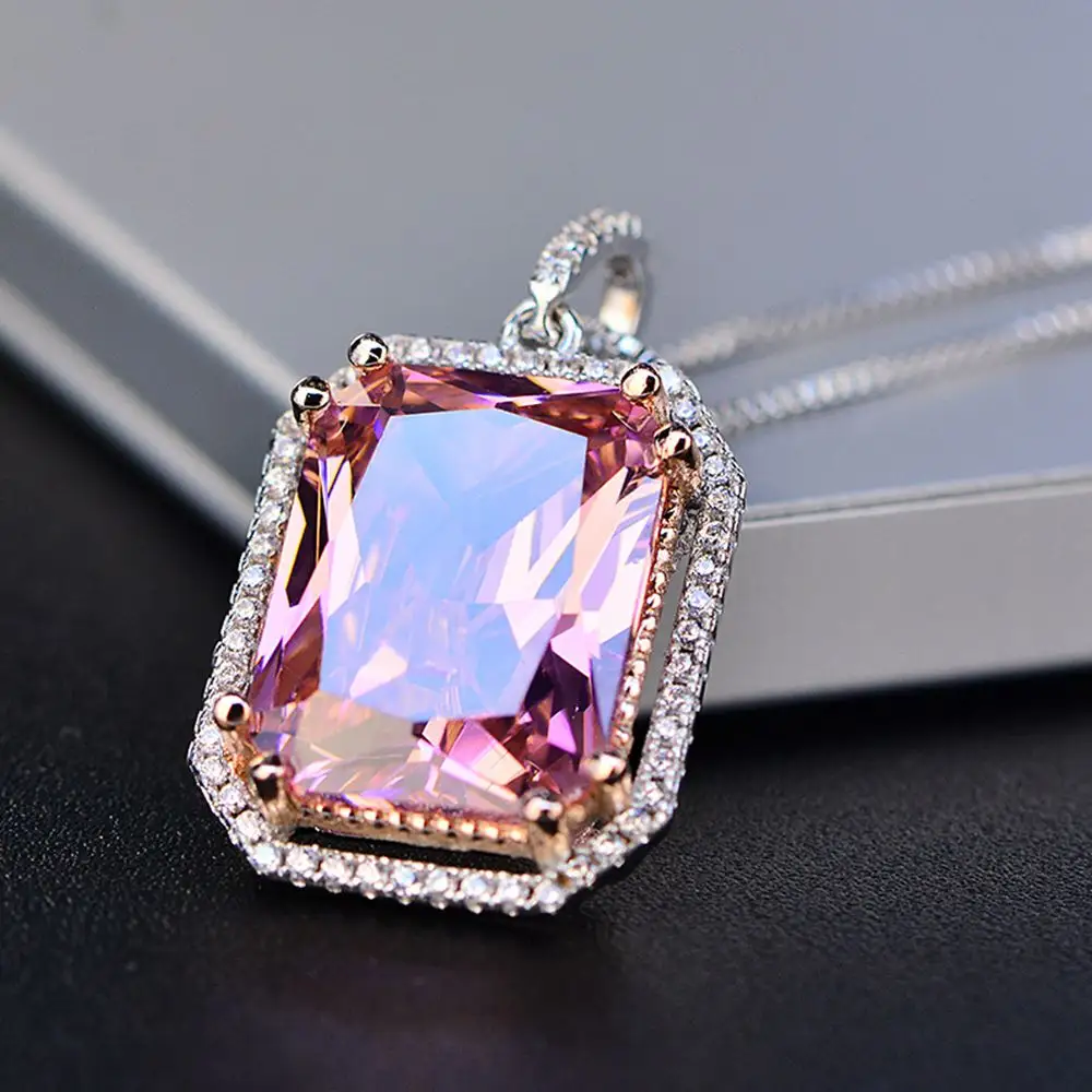 Массивные ювелирные изделия N10863 Huilin, ожерелья с большим розовым бриллиантом, ожерелье для женщин