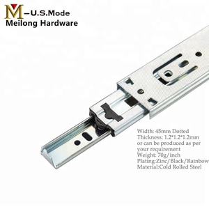 Glissières de tiroir télescopiques à roulement à extension complète Meilong Hardware/Quincaillerie pour meubles Glissières de tiroir à 3 plis/<span class=keywords><strong>Rail</strong></span> de tiroir d'<span class=keywords><strong>armoire</strong></span> - Product Image 2