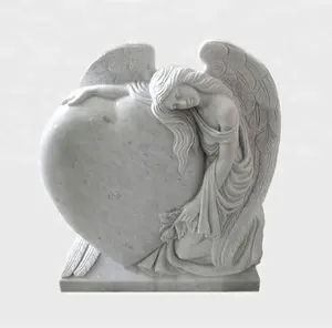 Unieke Ontwerp prijs van een marmeren grafsteen, wit marmeren grafsteen ontwerpen en prijzen, wit marmer hart grafsteen