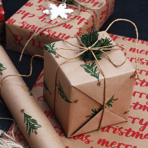 Hot Selling Christmas <strong>Elements</strong> Printed Brown Kraft Gift Wrapping <strong>Paper</strong> - Product Image 4