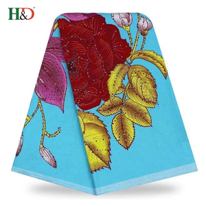 H & D Vente Chaude <span class=keywords><strong>Pierre</strong></span> Soie Grège George Tissus Khanga Africain Batik Tissu À GuangZhou - Product Image 1