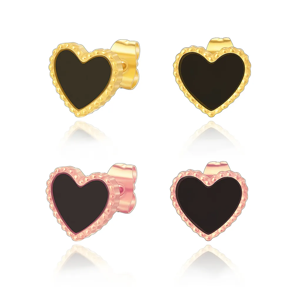 Boucles d'oreilles dorées en forme de cœur, bijou classique, 1 pièce