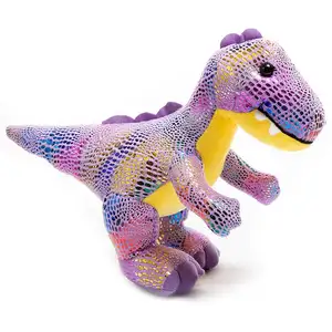 Customized 10 Inch Purple Stuffed Animal Toy Plush T-Rex Dinosaur