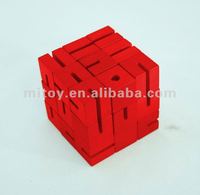 Intelijen 3D otak teaser puzzle kayu mengambil bola lucu cube iq permainan iq mainan 2 warna Ular Blok Kubik untuk dewasa