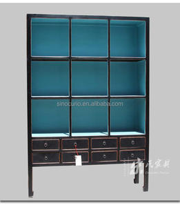 Muebles antiguos chinos, estantes de madera antigua, estantería lacada para libros - Product Image 6
