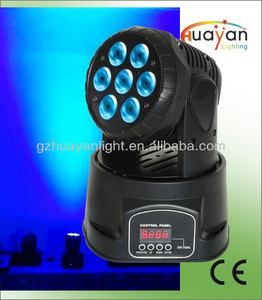 La chine a mené <span class=keywords><strong>mini</strong></span> mouvement laver la tête rgbw dmx 7x10w 4-in-1 quad. mix couleur 13ch dj lumière - Product Image 1