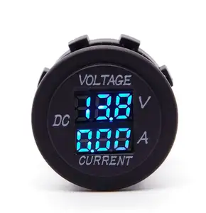 Cylindrical Style Car Super Mini Voltmeter Ammeter Small Size RGB Light Color LED Display Car Digital DC Voltmeter