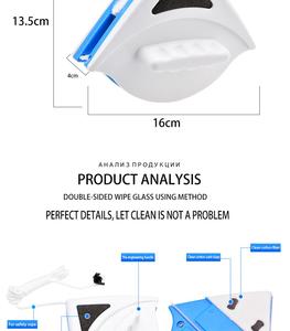 2026 outil de nettoyage de verre <span class=keywords><strong>Double</strong></span> face brosse magnétique essuie-glace brosse de Surface utile lavage fenêtre verre brosse nettoyant - Product Image 3