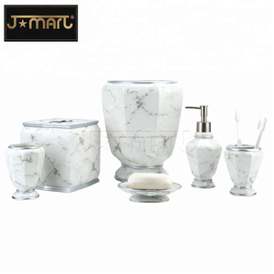 Pintado a mano de resina de mármol baño accesorios Set - Product Image 6