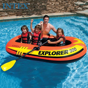 Bateau pneumatique gonflable <span class=keywords><strong>Intex</strong></span> 58331 58332 en vente chaude, ensemble de bateau pneumatique de pêche avec moteur hors-bord, bateau pneumatique pour la famille - Product Image 2