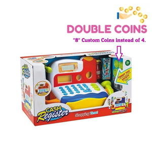 Jeu de jouets caisse enregistreuse pour enfants en plastique durable Jeu de simulation de son électronique avec microphone Scanner <span class=keywords><strong>Calculatrice</strong></span> Groupe d'âge alimentaire Enfant - Product Image 5