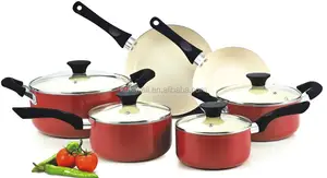 ceramic soft touch handle cookware sets