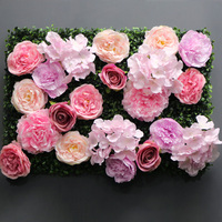 Dernière conception personnalisée de couleur violette mélangée enroulable toile de fond de mur de fleurs avec feuillage de feuilles vertes pour la décoration intérieure de mariage