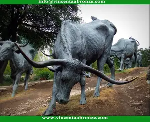 2015 vendita calda giardino decor bronzo Longhorn steer scultura