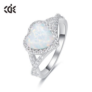 Custom Girl Fashion <strong>Opal</strong> 925 Sterling <strong>Silver</strong> Heart <strong>Ring</strong> - Product Image 5