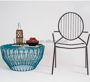 <span class=keywords><strong>Bertoia</strong></span> Style Côté <span class=keywords><strong>Noir</strong></span> Président De Fil Métallique En Poudre Enduit Finition Avec Poignées - Product Image 2