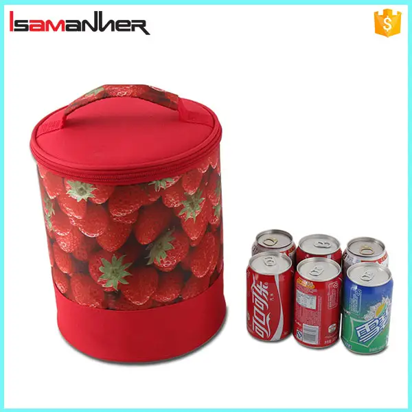 Mignon fraise sac isotherme pour le vin, Barillet personnalisé 6 pacote peut cooler bag