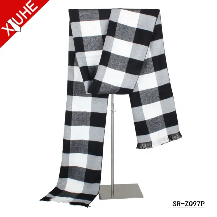 Custom Fashion Unisex Winter Scarves High Quality Stripe Viscose Scarf Shawl for Men Scarf Men