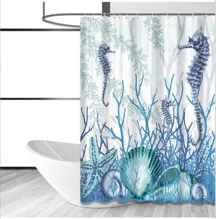 Natura Colorful Ocean Life Navy Blu Meduse Tende da Doccia Impermeabile In Tessuto Poliestere