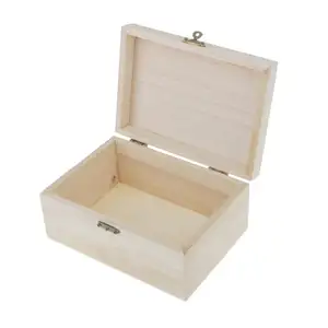 Kleine Houten Sieraden Geval Vlakte Hout Box Organizer Onvoltooide Keepsake Diy Ambachten