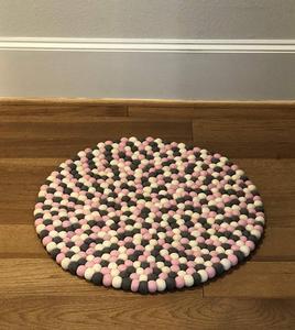 Nhiều Màu Cảm Thấy Bóng Thảm Handmade Pom Pom Thảm Vòng 100% Len Cảm Thấy Bóng Thảm - Product Image 5