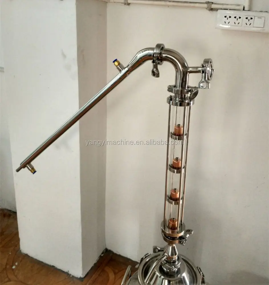 1.5 ''colonna di vetro con rame piastra bolla per la casa alcol apparecchi di distillazione
