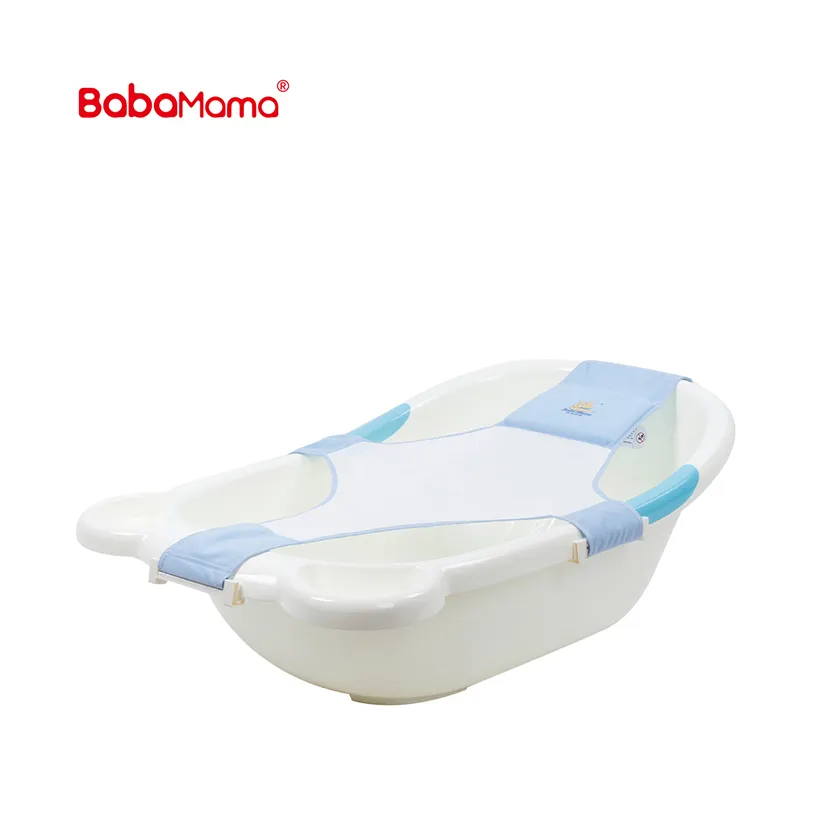 두꺼운 T 형 목욕 포켓 안전 목욕 요람 반지 휴대용 접이식 플라스틱 아기 욕조 그물