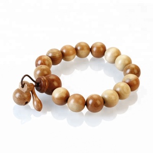 Bracciali con Perle di Preghiera Buddiste in Legno Naturale, <span class=keywords><strong>Rosario</strong></span> Buddista a Forma di Cuore in Legno per Uomini e Donne - Product Image 4
