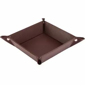 Mode Geschenk Schmuck Nachttisch Organizer Uhr Münz wechsel Schlüssel Valet Tray Box PU Leder Nachttisch Aufbewahrung stablett