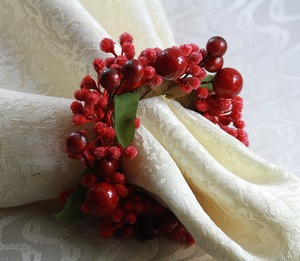 Navidad rojo fruta anillo de servilleta decoración de la boda de servilleta titular