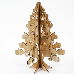 Haute qualité bois laser sculpture arbre de noël pour la décoration - Product Image 5