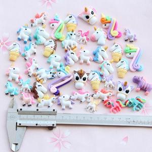 Colori misti artigianato in resina Charms <span class=keywords><strong>cavallo</strong></span> unicorno per decorazione telefono fai da te Kit melma posteriore piatta cabochon Kawaii giocattoli per capelli - Product Image 4
