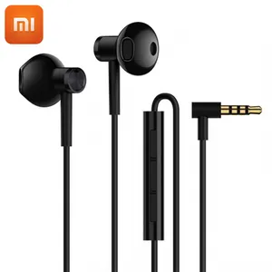 Original Xiaomi Mi controlador doble auriculares 3,5mm medio en-oído DC dinámica de cerámica del auricular con micrófono