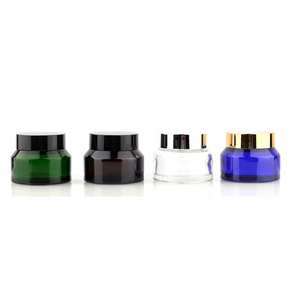 Envase de Vidrio Ámbar de Lujo para Cosméticos, Envase de Vidrio Transparente Azul Cobalto para Crema Facial y Ocular de 1oz, 100ml, 50ml, 30ml - Product Image 2