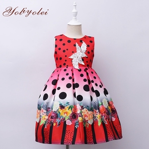 Rojo de fiesta niño vestido largo niño vestido de niña de vestido de fiesta para niña de <span class=keywords><strong>10</strong></span> años - Product Image 1
