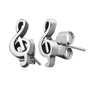 Custom Jewellery Making Supplies Model Fashion Music Note Earring StudsStainless Steel Jewellery