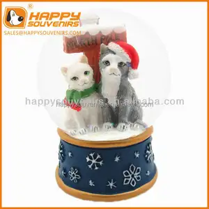 Encargo decoración <span class=keywords><strong>del</strong></span> hogar artesanía 45 mm navidad <span class=keywords><strong>del</strong></span> <span class=keywords><strong>gato</strong></span> de los pares de <span class=keywords><strong>la</strong></span> cruz bola de nieve - Product Image 1