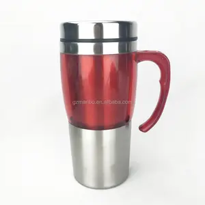 Индивидуальный Логотип 450 мл Изолированная Двойная Стенка нержавеющая сталь пластиковая дорожная кофейная кружка