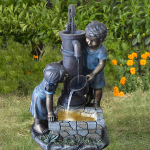 Gran jardín al aire libre escultura arte del metal <span class=keywords><strong>de</strong></span> bronce <span class=keywords><strong>fuente</strong></span> <span class=keywords><strong>de</strong></span> niño y niña - Product Image 2