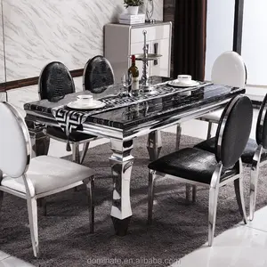 Marble Top Centre <strong>Table</strong> Living Room Furniture <strong>square</strong> <strong>Dining</strong> Stainless Steel <strong>Table</strong> with 6 Chairs - Product Image 1