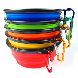 Ciotola da viaggio per animali domestici ciotola per l'acqua portatile in Silicone pieghevole per l'alimentazione dell'acqua per animali domestici - Product Image 1