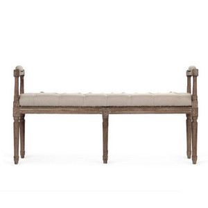 Hot <strong>Sale</strong> French Provincial Solid Oak <strong>Wood</strong> Frame Upholstery Tufted <strong>Bench</strong> <strong>for</strong> Home or Party - Product Image 2