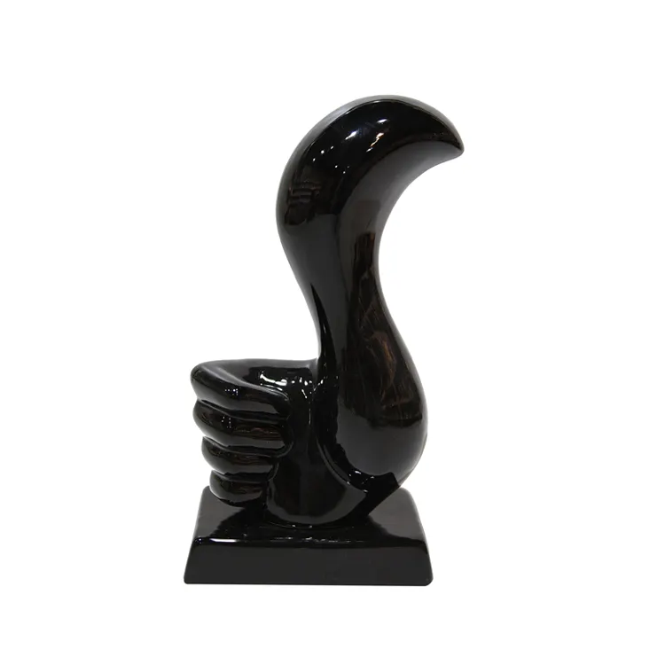 Black glazed table decoration finger gesture ornament for appreciate meaning