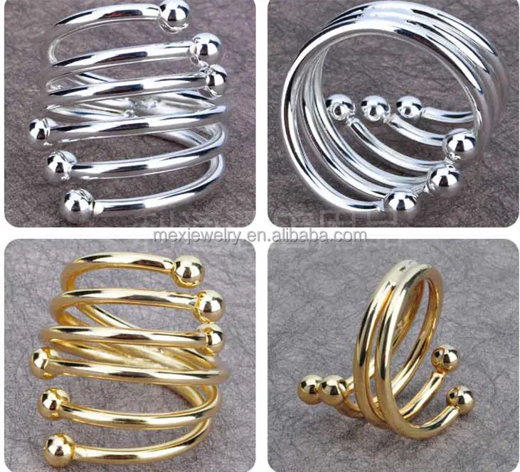 Oro argento in acciaio inossidabile di alta lucido 6 perline asciugamano anello di tovagliolo occidentale fibbie per hotel banchetto cena