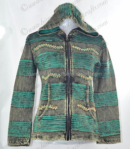 Sudaderas con capucha de algodón, lavado de enzima gris - Product Image 1