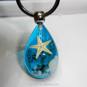 Colore diverso metallo acrilico trasparente portachiavi auto con reale sea star di cristallo promozionale portachiavi keys - Product Image 3