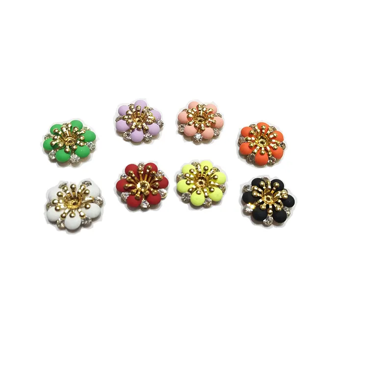 2017 fashionable flower rhinestone crystal embellishment button