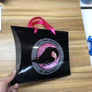 Mở Rộng Tóc Hộp Bao Bì Với Lá Vàng Biểu Tượng Tùy Chỉnh/Mở Rộng Bao Bì Tóc/Trinh Nữ Tóc Bao Bì Gối Hộp - Product Image 4