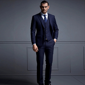 All'ingrosso prezzo di fabbrica abiti da <span class=keywords><strong>uomo</strong></span> <span class=keywords><strong>blu</strong></span> scuro cappotto pantalone completo da <span class=keywords><strong>uomo</strong></span> - Product Image 2