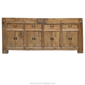 Meubles en bois massif, style chinois ancien, prédécoupés, naturel, long buffet - Product Image 4